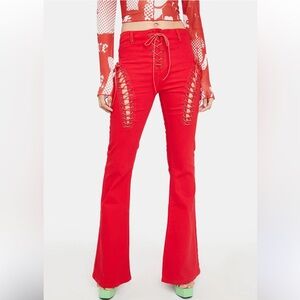 NWT Edikted Lace-Up Flare Pants